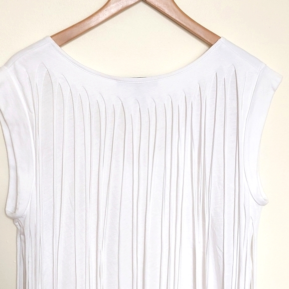BCBGMAXAZRIA fringe white top - Picture 7 of 15